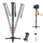 Manbily Extendable Camera Aluminum Monopod with Feet Portable Travel Monopod with Removable Tripod Stand Base for DSLR Canon Nikon Sony Video Camcorder 5 Sections 67-in 170cm Max Load 15.5lbs(A-222)