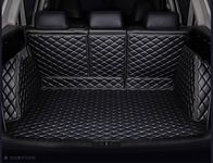 FHJBP Custom Fit Trunk Cargo Liner for 2016-2019 Mazda CX-5 (Back Seats Serate into 3 Parts, Black w/Black Stitching)