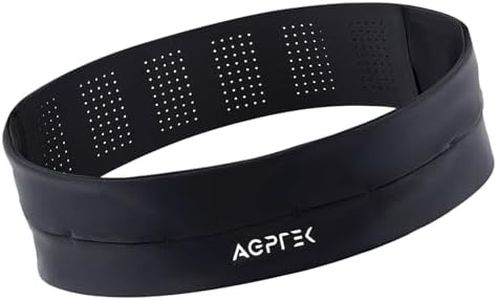 AGPTEK Adjustable Running Belt with Water Bottle, Slim Hydration Fanny Pack for Men Women, No-Bounce Waist Pouch for Running, Gym, Hiking, Workout, Money Belt for All Phones & Essentials, L