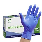 Comfy Package [100 Count] Blue Nitrile Gloves, Disposable Gloves - 4 Mil, Latex & Rubber Free, Non-Sterile Powder Free Gloves - Medium