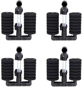 AQUANEAT 4 Pack Double Bio Sponge Filter, for Fry, Betta, Shrimp, Nano, Aquarium Fish Tank (Small up to 20 Gal)