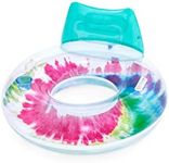 Bestway Large Swimming Ring | 46” Inflatable Pool Float with Headrest & Cup Holder, Retro Tie Dye Design