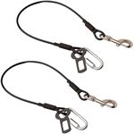 Leash Boss 2 Pack Dog Car Seat Belt Restraints - Dog Seatbelt Harness for Car - No-Chew Heavy Duty Tether Cable - Coated Steel Rope Wire Leash to Prevent Chewing - Seat Belt Clip and Latch Carabiner