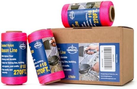 HONGDA #18 Nylon Twine, 270FT, Fl.Pink, Superior Strength, Trot Line, Net Making, Workshop, Crafts, Gardening