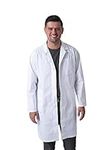 HOMBURY Professional Unisex White Lab Coat Long Sleeve, Polyester Cotton Fabric