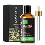 MAYJAM Tea Tree Essential Oil, 3.38FL.OZ Pure Essential Oils, Large Volume Tea Tree Oil, Perfect for Aromatherapy Diffuser, Great for DIY Soap and Candle Making