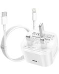 【MFi Certified】iPhone Charger – 20W USB-C iPhone Fast Charger Cable and Plug Adapters with 2M USB C to Lightning Phone Lead Compatible with iPhone 14/14 Pro/13/12/11/Plus/Pro/Pro Max/X/XR/XS/SE