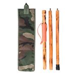 FOREST PILOT 3 Piece Wooden Walking Stick Wolf Carving with a Compass on The Top(Nature Color, 55 Inches, 1 Piece)