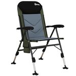 Outsunny Portable Fishing Chair, Lightweight Camping Chair with Reclining Backrest, Adjustable Legs and Mud Feet, 180kg Heavy Duty Folding Chair, Dark Green