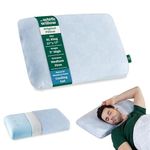 The White Willow Orthopedic Memory Foam Cooling Gel Extra Large King Big Size Neck & Back Support Sleeping Bed Pillow with Removable Zipper Cover (27" L x 17" W x 5" H Inches)- Blue