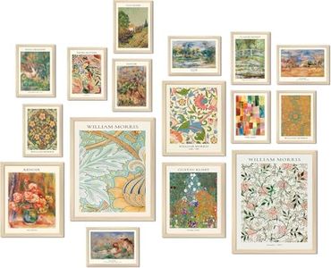 ASTRDECOR Vintage Eclectic Art Prints Set of 16, Eclectic Wall Decor Maximalist Decor, Abstract Canvas Gallery Wall Prints Posters for Room Aesthetic, Matisse Van Gogh Monet Famous Artist Painting Pictures, Trendy Colorful Maximalism Decor for Dorm Bedroom【Unframed】