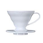 Hario VD-01W 1-Piece Plastic Coffee Dripper, White