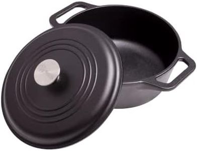 Victoria DUT-304 Seasoned Cast Iron Dutch Oven with Lid, Medium/4 quart, Black
