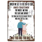 SUPERDANT Lover Tin Sign Old Couple's Backs Vintage Metal Tin Sign I Had You and You Had Me Metal Sign for Home Outdoor Garden Farm Girl's Room Office Outside Wedding Valentine's Day Present