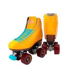 Riedell Crew Roller Skates for Women and Men - Colorful Outdoor Roller Skates with Moisture-Wicking Lining, Padding, and a High-Top Precision Fit - Turmeric - 4