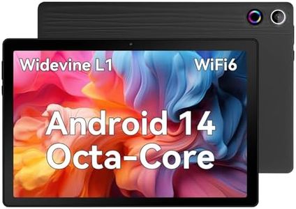 Freeski 10 Inch Tablet Android 14, 10GB RAM 64GB ROM 1TB TF, Octa-Core 2.0GHz Processor, 5G+2.4G WiFi 6, 8+5MP Dual Camera, 5000mAh Battery, Newest Tablets with Widevine L1 (Black)
