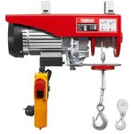 TEENO Electric Hoist 1200W, Overload Hoist 220V, Single and Double Suspension300KG/600KG,6 m/min |12 m/min Red