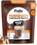 Organic Chocolate Truffle Instant Latte with 7 Mushroom Blend - Vegan, Non-GMO, Mushroom Coffee Organic - Reishi, Chaga, Lion's Mane, Turkey Tail - Mushroom Latte Supplement, Caffeine-Free 30 Servings