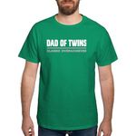 CafePress DAD of TWINS Classic Overachiever T Shirt Men's Traditional Fit Dark Casual Tshirt Kelly Green