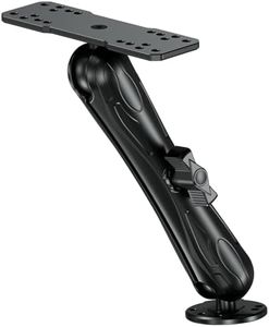 VAZESWIN Aluminum Alloy Fish Finder Mount with C Size 1.5" Ball Rectangle Plate & Round Base, 9.1" Long Arm Marine Electronic Mount Compatible with Garmin, Lowrance, Humminbird, Raymarine and More