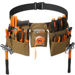 KOYYTO 19 Pocket Tool Belts with Quick Release Buckle- Heavy Duty Detachable & Adjustable Utility Belt,Work Apron for Men and Women,for Electrician,Carpenter,Construction Tool Belt,Gifts(Khaki)