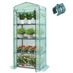 SunStream Mini Greenhouse Small Plant Green Houses Green Nets 4 Tier Rack Stands Portable Garden Greenhouse for Outdoor&Indoor Germination Seeding 27x17x59 Inch for Seedlings Tropical Plants in Winter