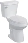 Two Piece Toilet, 21" Elongated Toilets for Bathrooms With Soft Close Seat, Extra Tall Height With 1.28 GPF Siphonic Flush Cotton White
