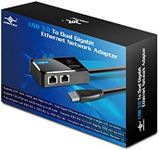 Vantec USB 3.0 to Dual Gigabit Ethernet Network Adapter (CB-U320GNA),Black