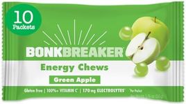 Bonk Breaker Energy Chews, Dairy-Free, Gluten-Free Ingredients to Provide Quick Energy and Focus, 1 Box of 10 Packets, Green Apple