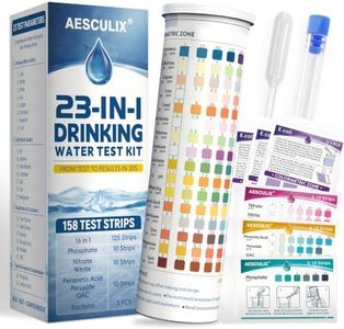 23 in 1 Water Test Kit for Drinking Water 158 Strips, Upgraded Home Water Testing Strips for Well & Tap Water, Detects Hardness, Chlorine, pH, Lead, Iron, Copper & More