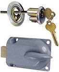 Stanley N280-784 Metal Lock Cylinder & Interior Bolt Garage Door Deadbolt, Chrome