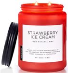 M&SENSE Strawberry Ice Cream Candle, Large 2 Wick Soy Candle, 19.4oz Up to 110 Hours Long Lasting Candles for Home Scented, Yummi Candles Home Decor Housewarming Gift for Women and Men