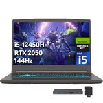 MSI Thin15 15.6” FHD 144Hz Gaming Laptop, Intel i5-12450H, 32GB RAM, 1TB PCIe SSD, NVIDIA GeForce RTX 2050, Backlit Keyboard, WiFi 6, Win 11 Pro, Black, 256GB Docking Station Set