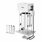 Royal Catering Electric Sausage Filler Maker Stuffer RCWF-10LE-H (10 l, 230 W, Foot Pedal, Stainless Steel, incl. Filling Tubes)