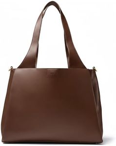 July Juliette Soft Work Tote Bag, Laptop Sleeve, 18L, Chocolate Brown