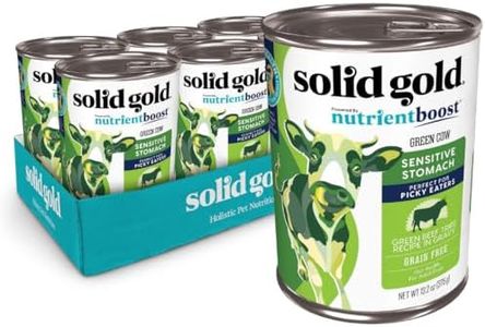 Solid Gold Green Cow Wet Dog Food Mix in for Adult & Senior Dogs for Picky Eaters - Canned Dog Food Additive with Beef Tripe for Healthy Digestion & Sensitive Stomach - 6 Pack/13.2 oz Cans