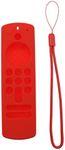 eMagTech Remote Control Protective Case with Hand Strap Compatible with Alexa Voice Remote 2021 (3rd Gen) / Fire TV Stick 4K 2021 Silicone Case Red