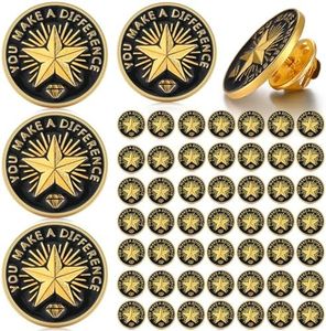 Ceenna 50 Pcs Employee of The Month Lapel Pin Employee Star Recognition Pins Employee Enamel Pins Gold Plated Enamel Employee Pin Performance Reward Pin (Make A Difference)