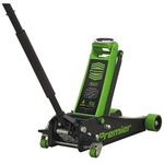 Sealey 4 Tonne Low Profile Trolley Jack, Car Jack, with Rocket Lift - Green - 4040AG