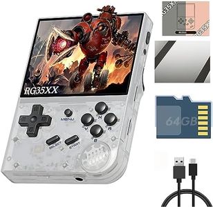 Anbêrnic RG35XX Handheld Emulator Pocket Retro Handheld Game Console, Built-in 64G TF Card 5474 Classic Games 3.5 Inch IPS Screen Linux System Support HDMI TV Output (Transparent White)