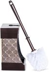 Dahlia Brown Toilet Brush with Holder Set - Bathroom Toilet Bowl Brush and Holder - Decorative Toilet Cleaner Brush - Good Grip Toilet Bowl Scrubber
