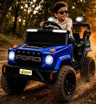 Trenzo Kids Electric Ride On Jeep Car for 2–6 Years | 4x4 Style Battery Operated Toy Car with Steering Wheel, Music, LED Lights | Indoor & Outdoor Ride On Vehicle for Boys & Girls