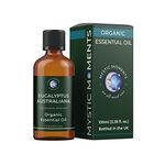 Mystic Moments | Organic Eucalyptus Australiana (Radiata) Essential Oil 100ml - Pure & Natural Oil for Diffusers, Aromatherapy & Massage Blends Vegan GMO Free