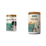 NaturVet Healthy Probiotics and Digestive Enzyme + Kelp Help Plus Omegas for Dogs and Cats