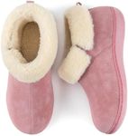 RockDove Women's Sierra Faux Leather Bootie Slipper, Size 6 US Women, Pink