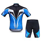 Lixada Men's Cycling Jersey Set Breathable Quick-Dry Short Sleeve Biking Shirt with Gel Padded Shorts MTB Bike Cycling Clothing Set Medium