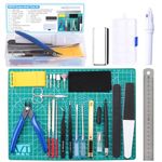 Habwea 26 Pieces Model Making Tools Gundam Model Kit, Modeler Basic Tools Craft Set Hobby Tool for Gundam Car Model Building Repairing and Fixing