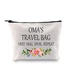 Oma Gift Grandma Makeup Bag Birthday Gift Oma Mother Day Travel Cosmetic Bag from Grandchildren (Oma's Travel Bag CA)