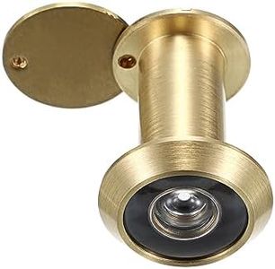 Sumnacon Safety Door Viewer,Solid Brass 220-degree Door Viewer/Peephole with Heavy Duty Rotating Privacy Cover for 1-3/8" to 2-1/6" Doors, Sturdy Door Viewer for Home Office Hotel (Gold)