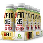 UFIT High 25g Protein Shake, No Added Sugar, Fat Free, Banana Flavour Ready to Drink, Pack of 10 x 330 ml